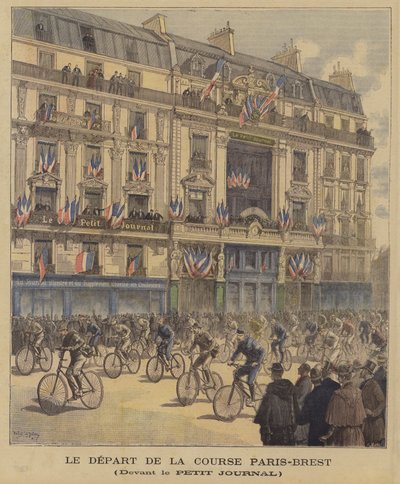 De start van de Parijs-Brest wielerwedstrijd door French School